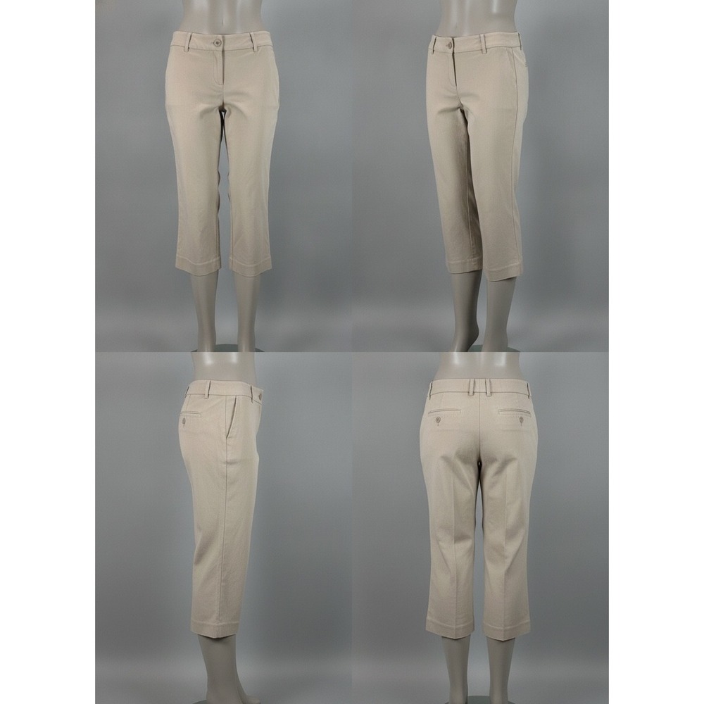 New York & Company Stretch Khaki Tan Straight Leg Trousers Womens Size 8 - Picture 2 of 12